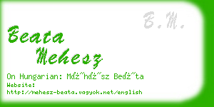 beata mehesz business card